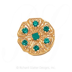 GS476 E - 14 Karat Gold Emerald Slide 